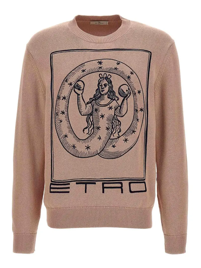 Maglione con ricamo logo Color Carne E Neutri