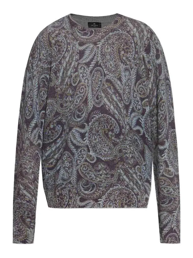 Maglione con stampa Paisley Grigio
