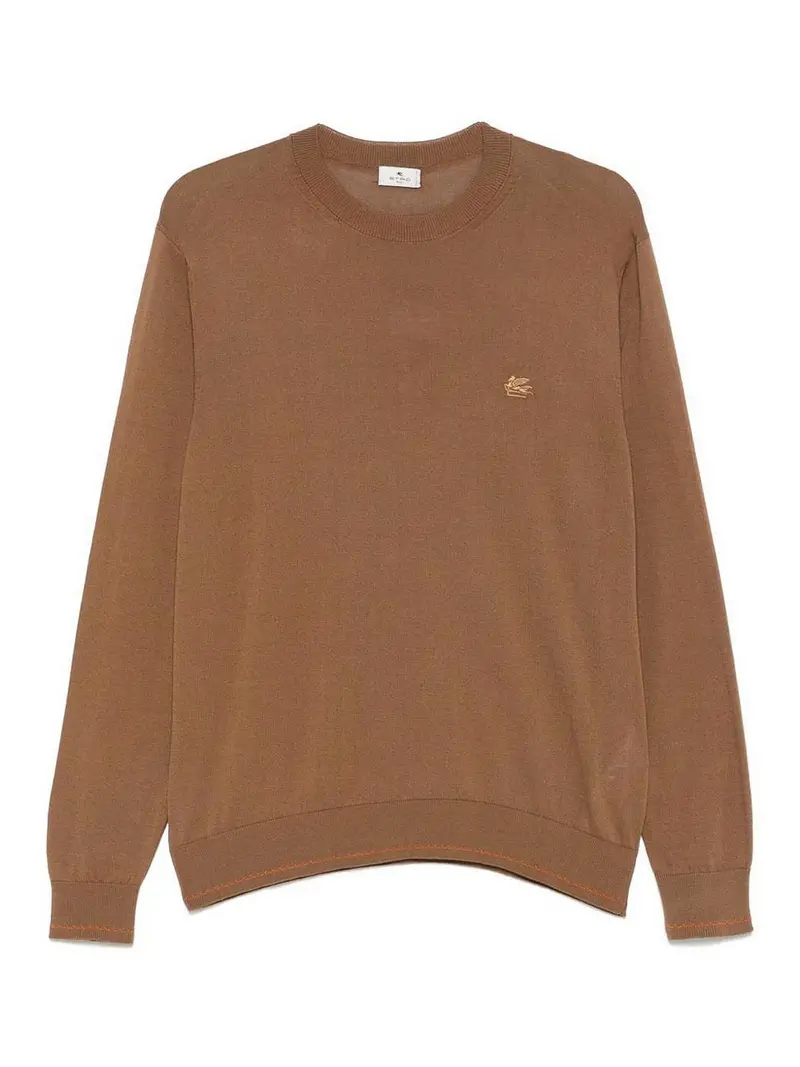 Maglione di cotone marrone