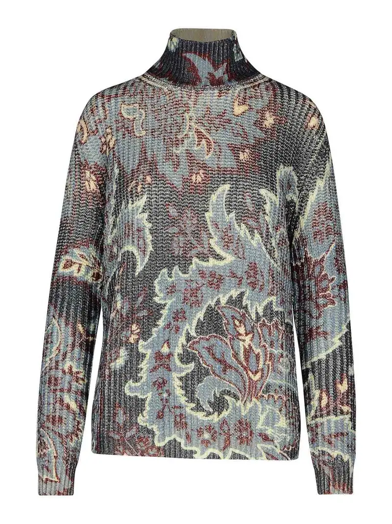 Maglione dolcevita in lana multicolor Multicolore