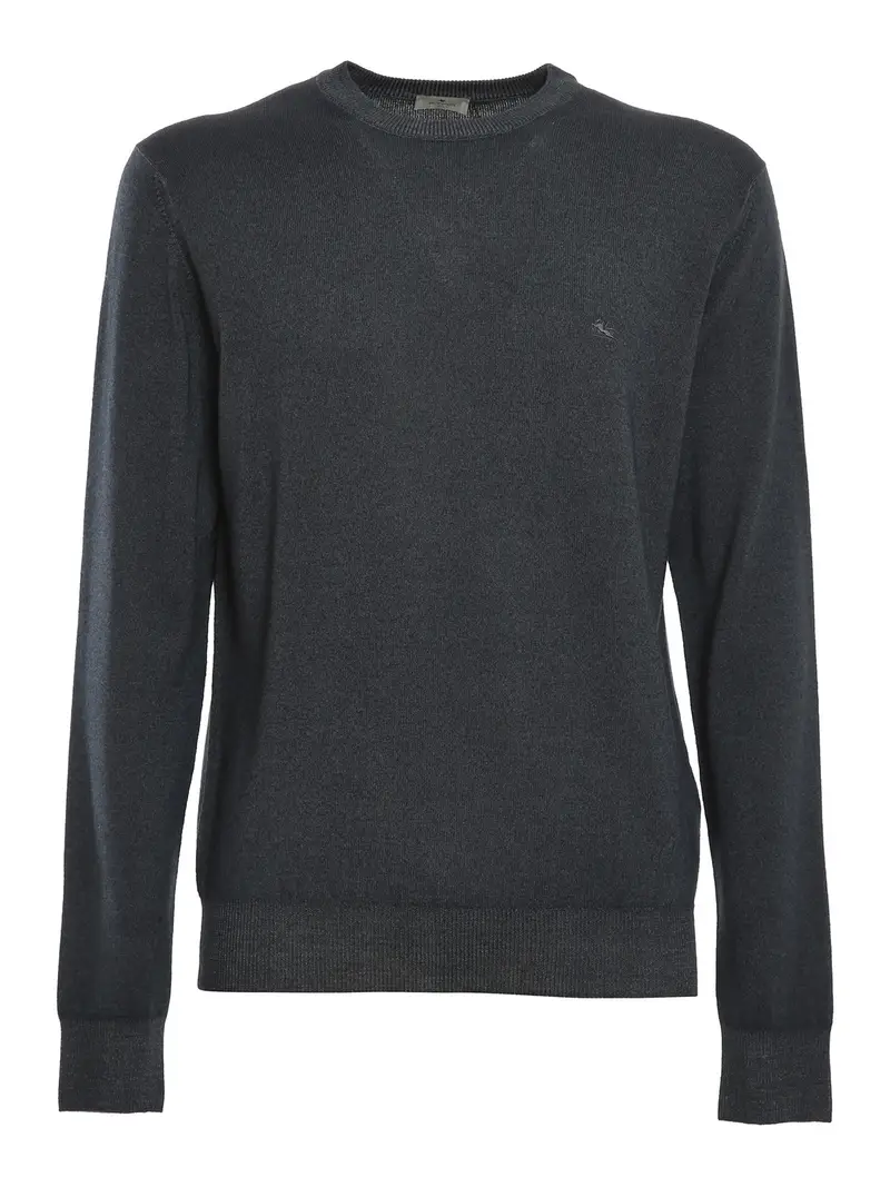 Maglione girocollo in lana vergine Blu