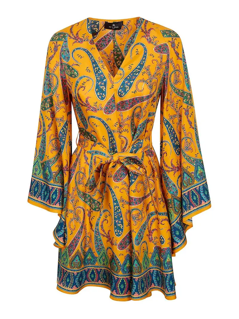 Mini abito in giubbotto da donna con cintura Arancione