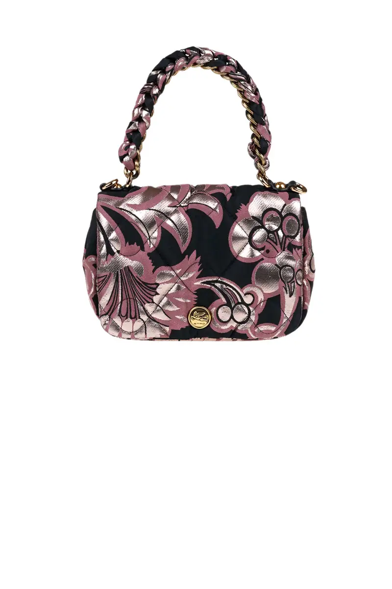 Mini borsa in tessuto jacquard trapuntato Multicolore