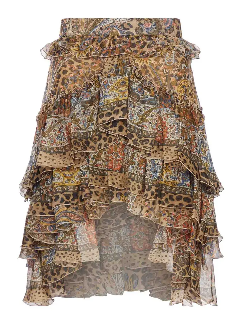 Etro Minigonna con volant Multicolore