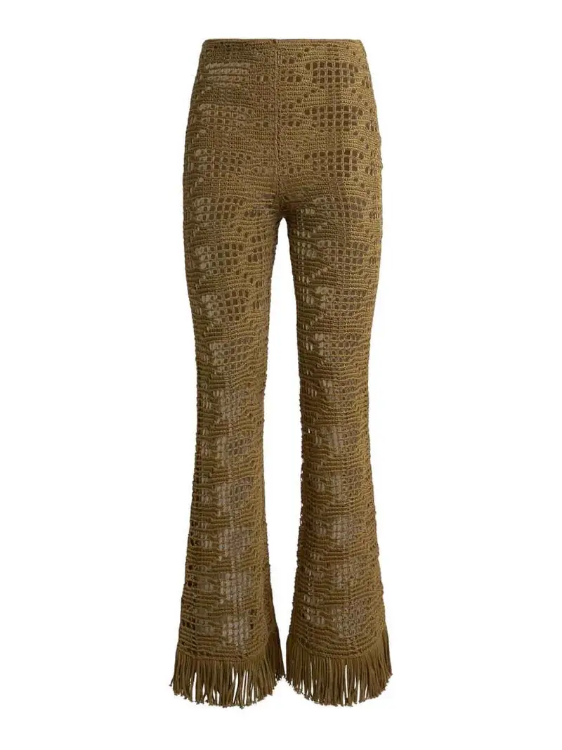 Pantaloni all uncinetto Verde