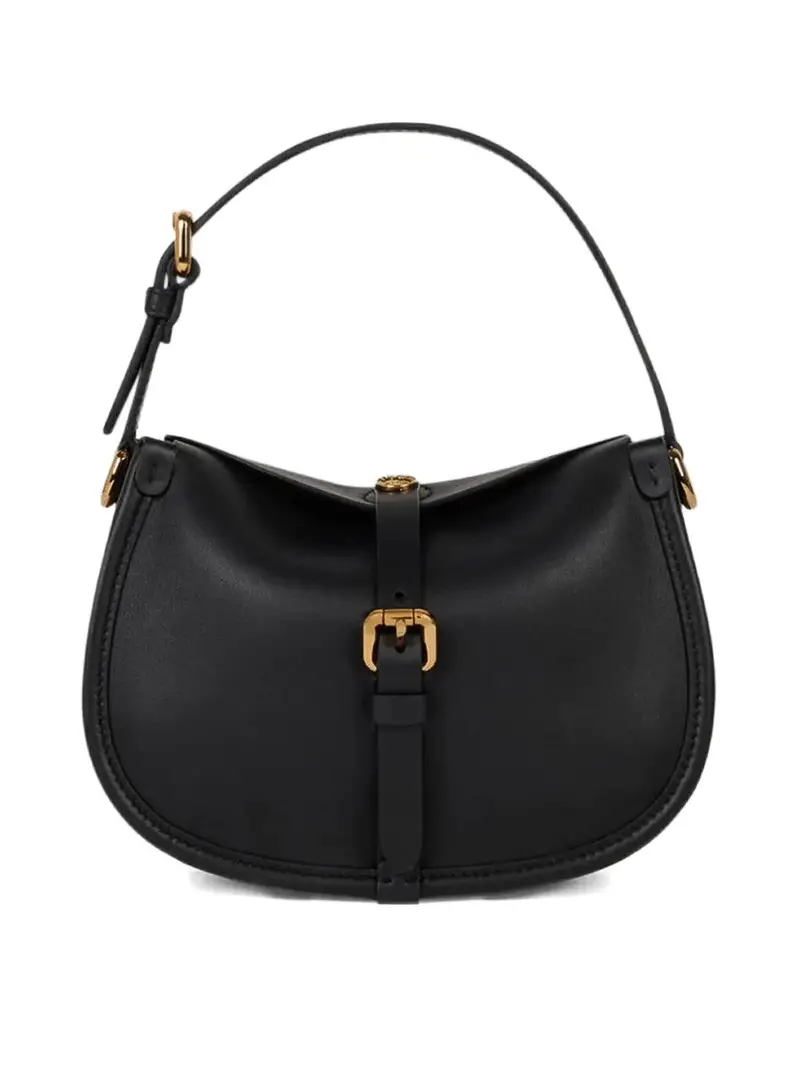 Piccola borsa di cavallo in pelle Nero