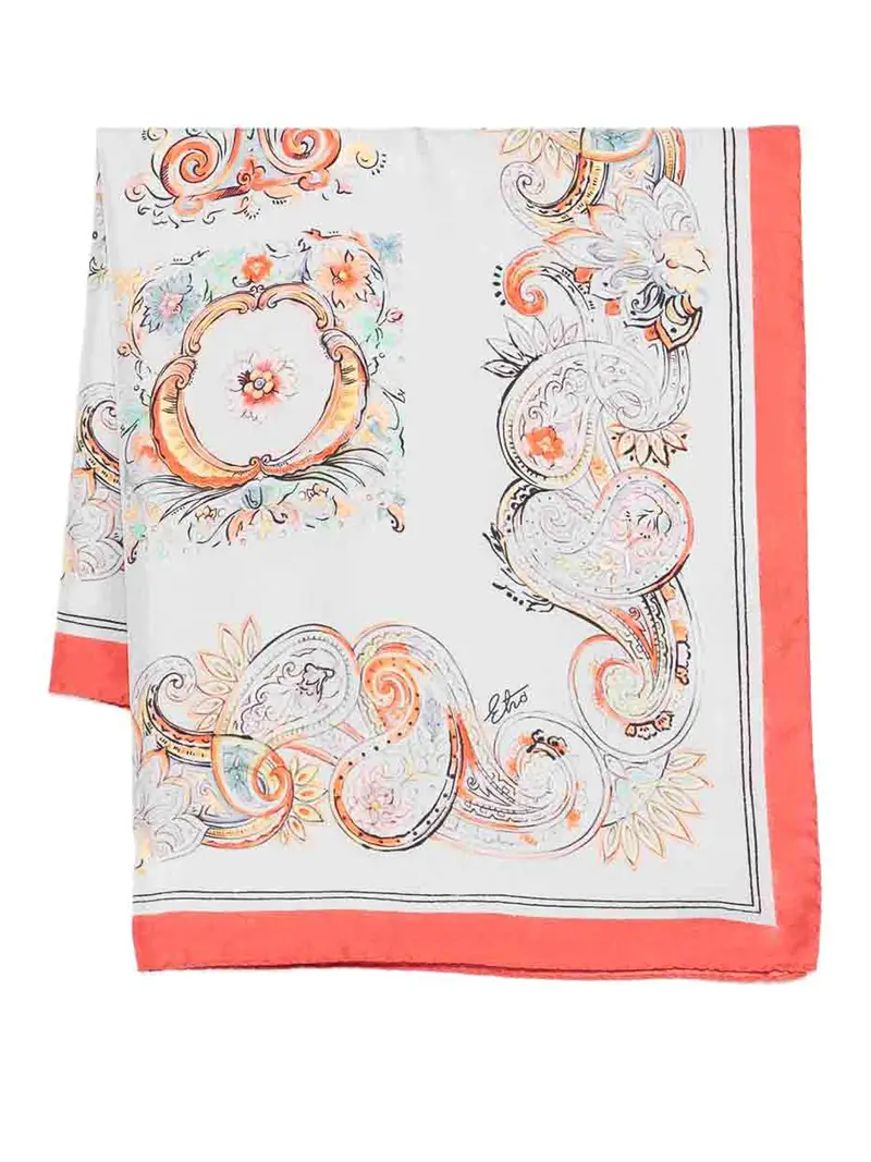 Sciarpa di seta fantasia Multicolore