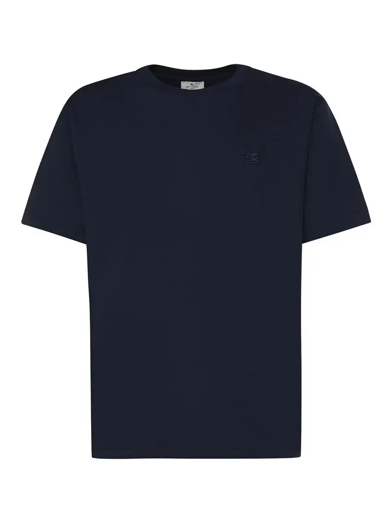 T-shirt in cotone con logo Blu