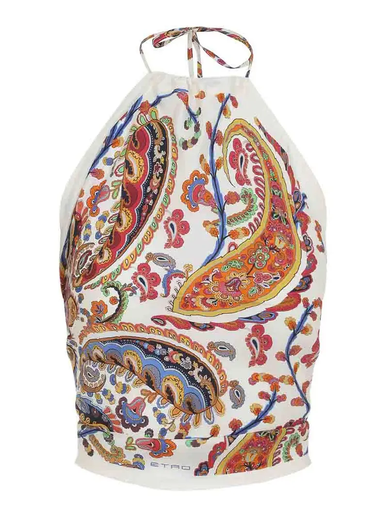 Top a bandana da annodare Multicolore