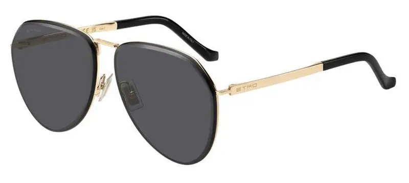 ETRO Unisex ETRO 0033/S 000/IR Occhiali da sole Metallo Oro Grigio Pilot Normale