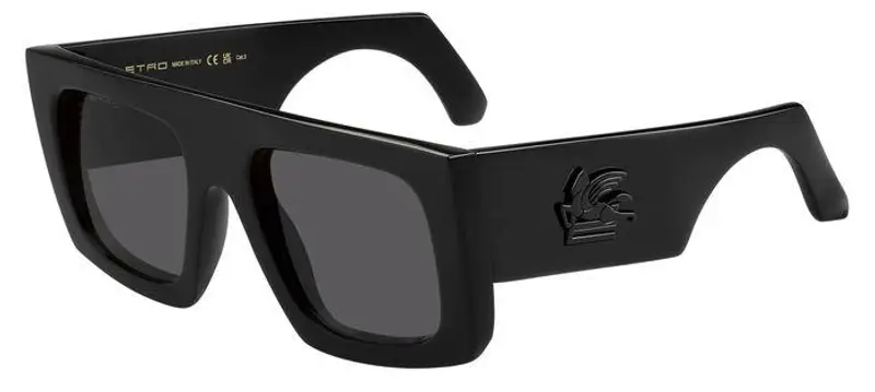 ETRO Unisex ETROSCREEN 807/IR Occhiali da sole Plastica Nero Grigio Squadrata Normale