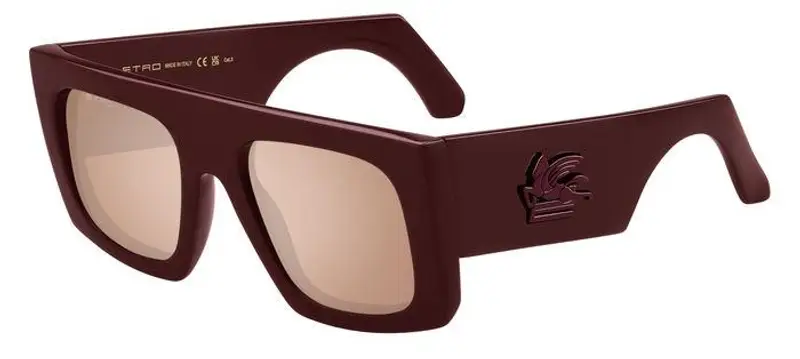 ETRO Unisex ETROSCREEN LHF/2S Occhiali da sole Plastica Rosso Marrone Squadrata Specchiate Flash