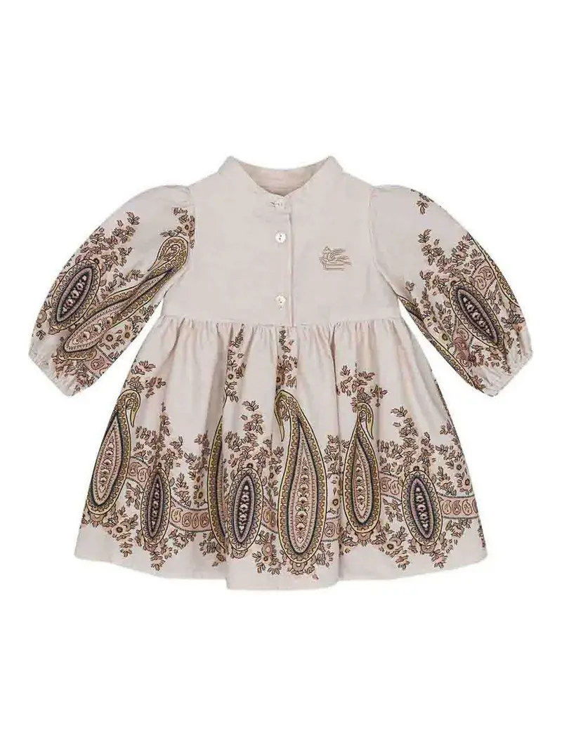 Vestito Con Stampa Beige