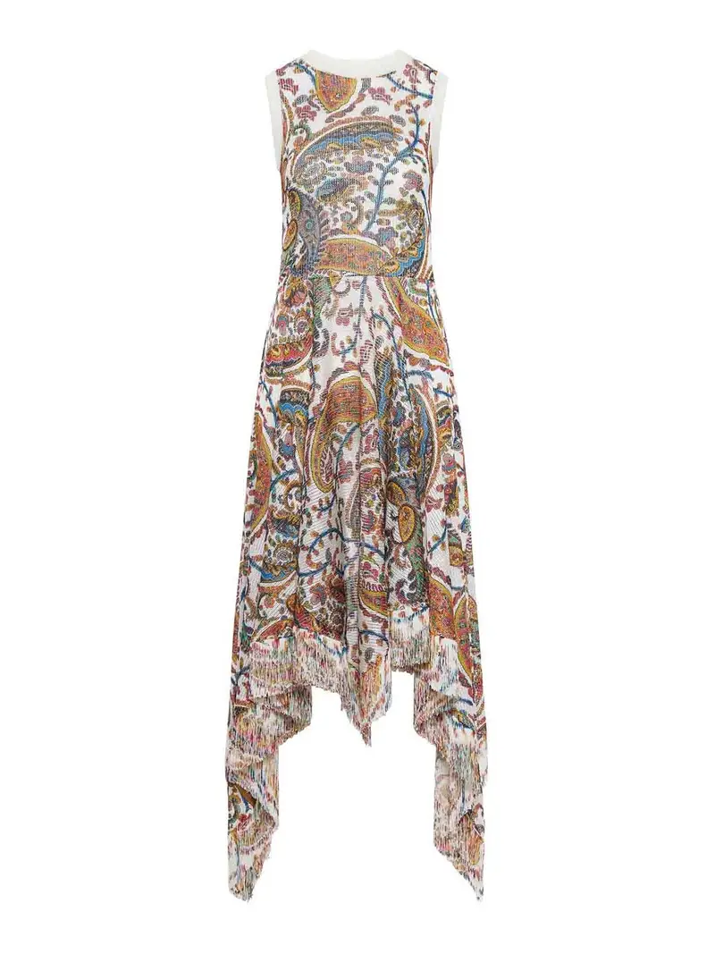 Vestito midi senza maniche Multicolore