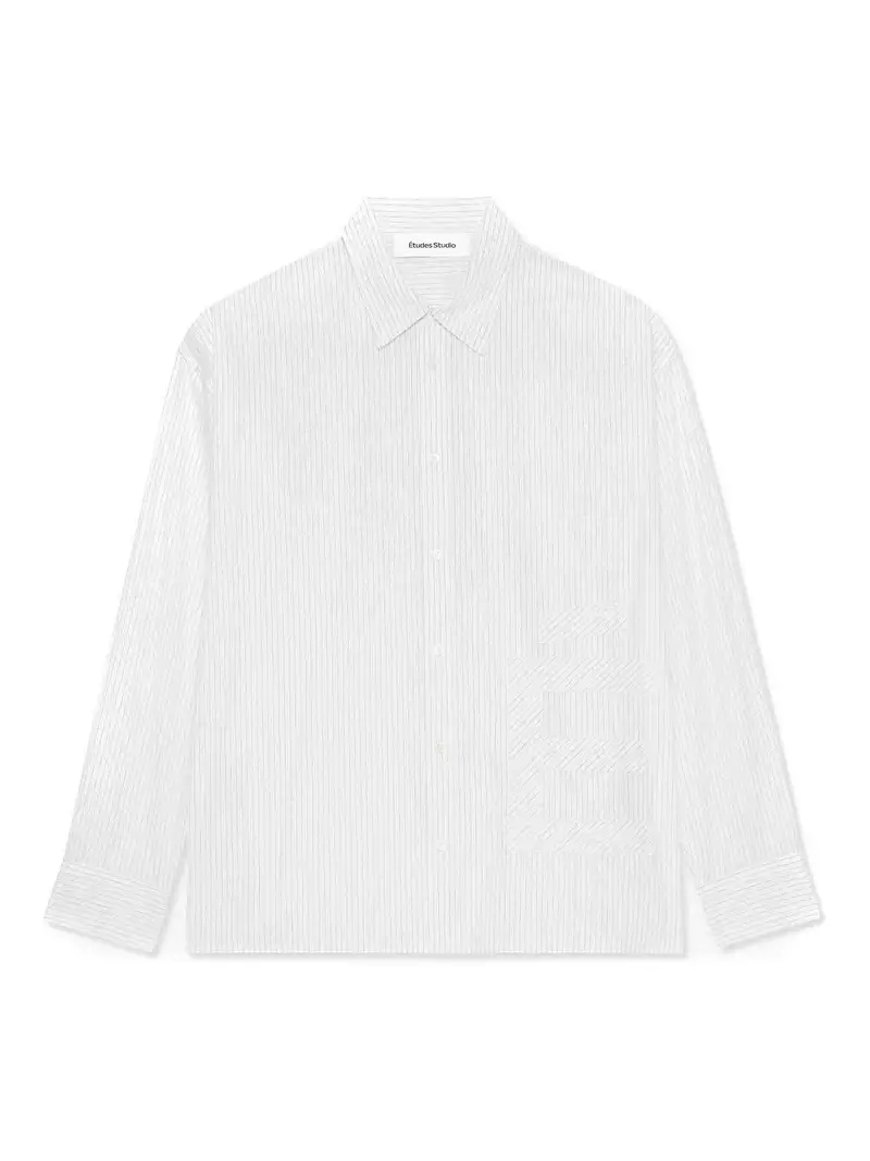 Camicia oversize e patch Bianco