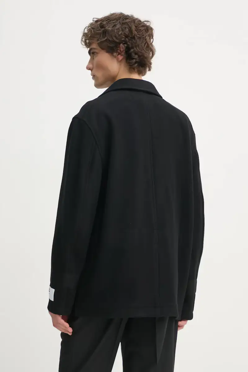 cappotto in lana colore nero H24MMOUT731 miniatura 3