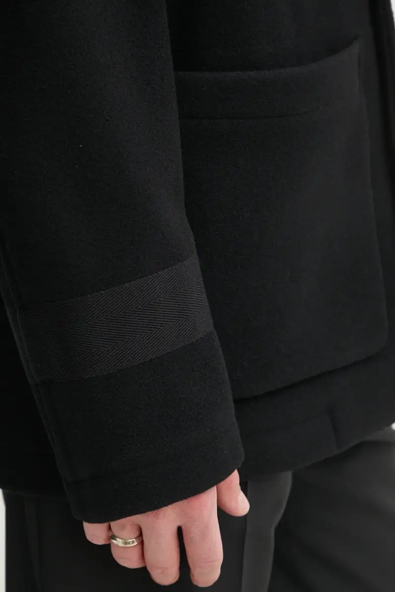 cappotto in lana colore nero H24MMOUT731 miniatura 5