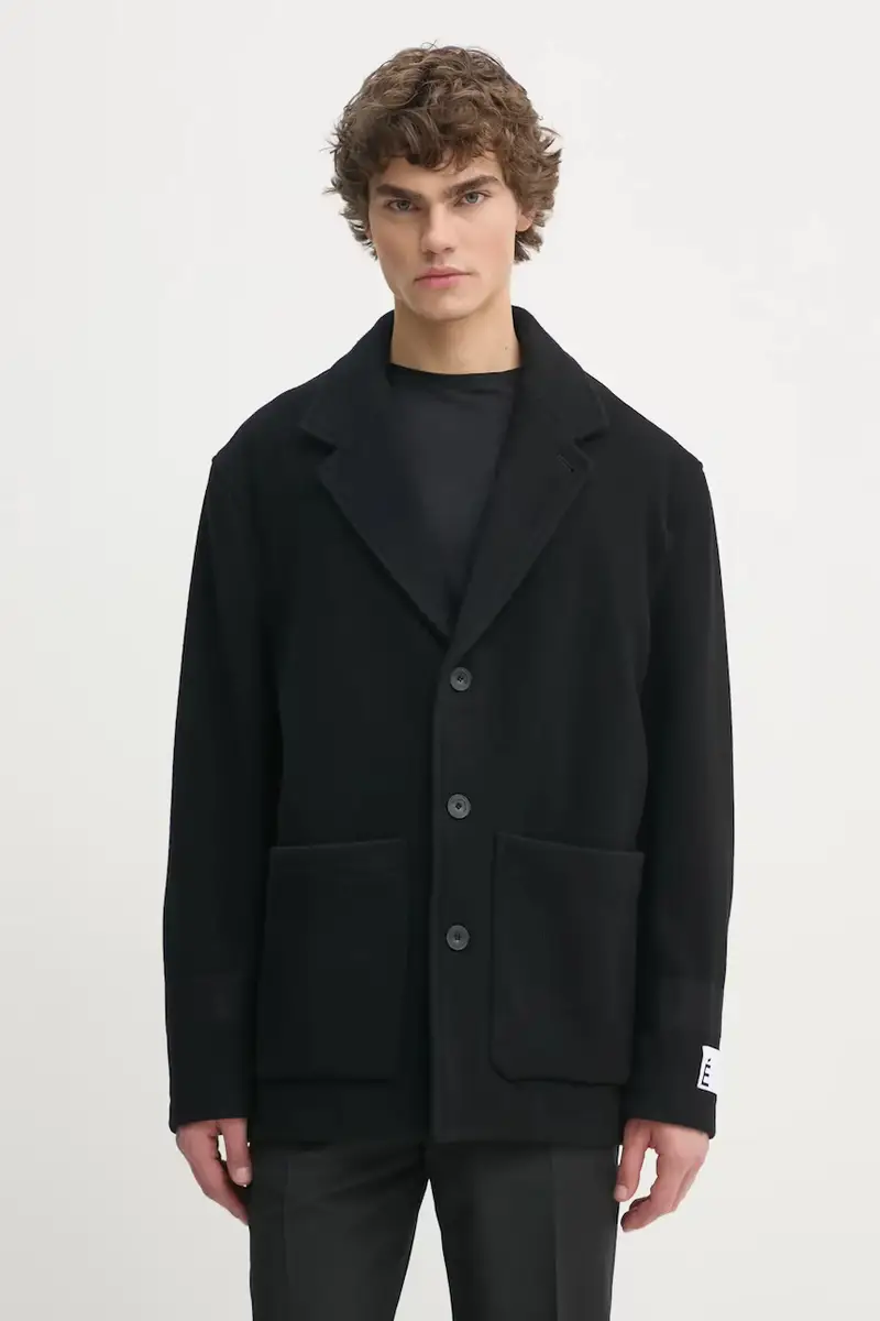 cappotto in lana colore nero H24MMOUT731