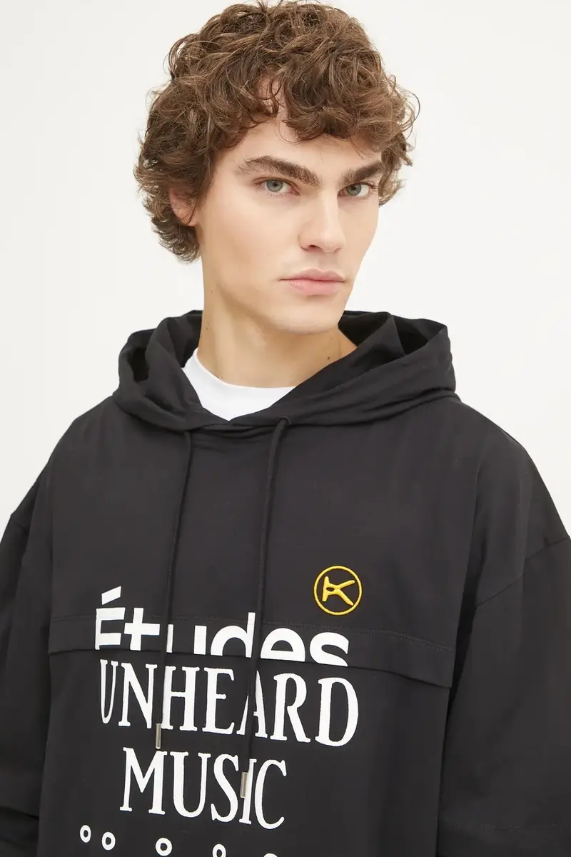 felpa in cotone uomo colore nero con cappuccio H24MCTSH195 miniatura 4