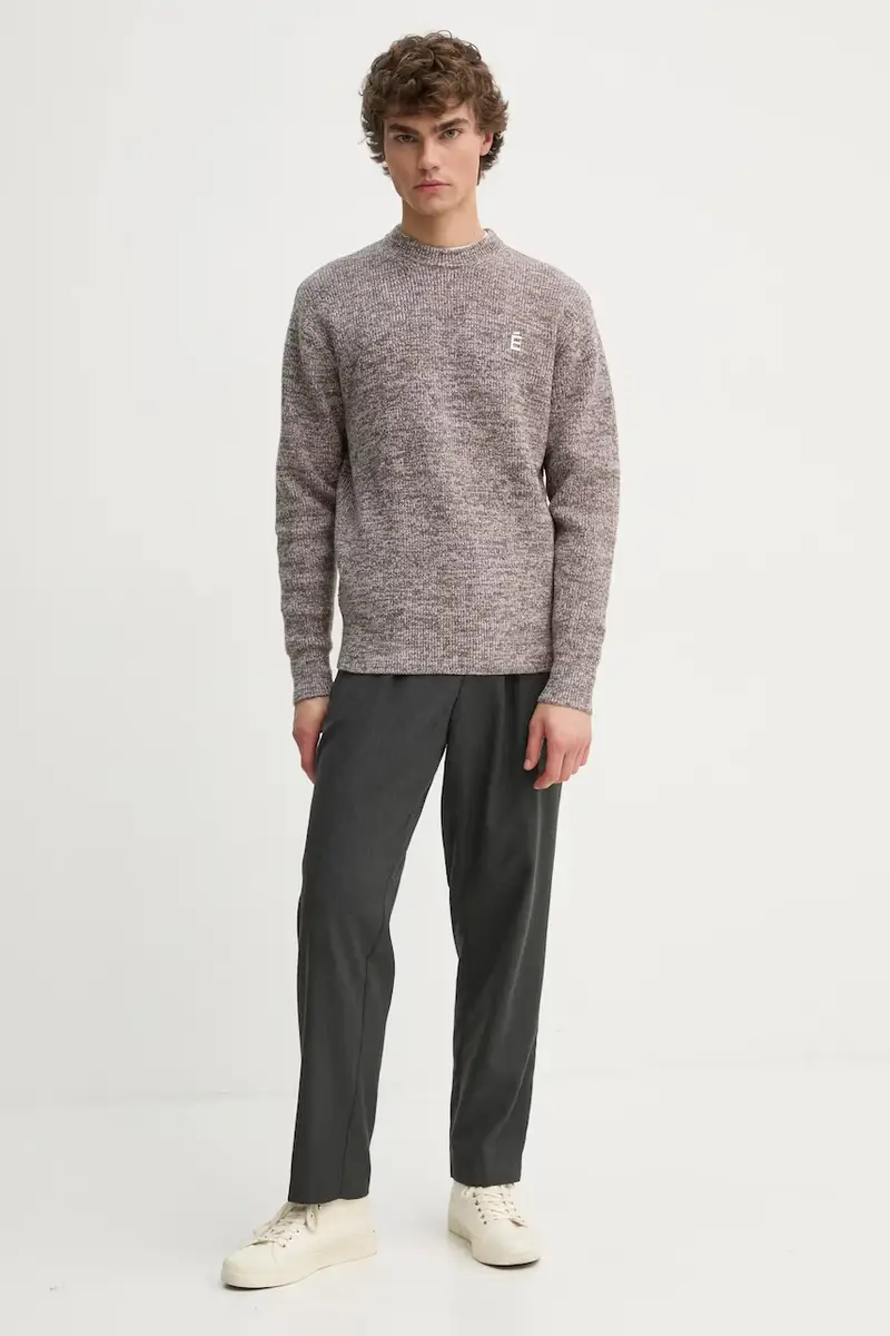 maglione in lana uomo colore beige H24MMKNI601 miniatura 2