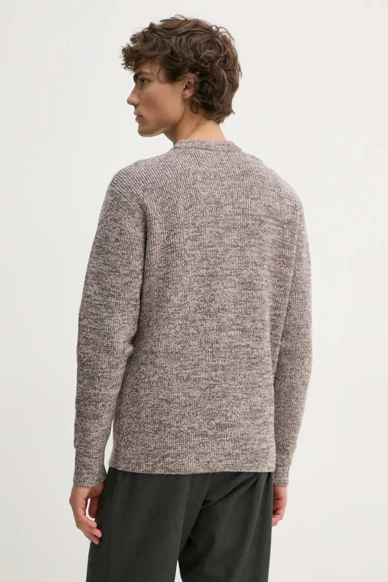 maglione in lana uomo colore beige H24MMKNI601 miniatura 3