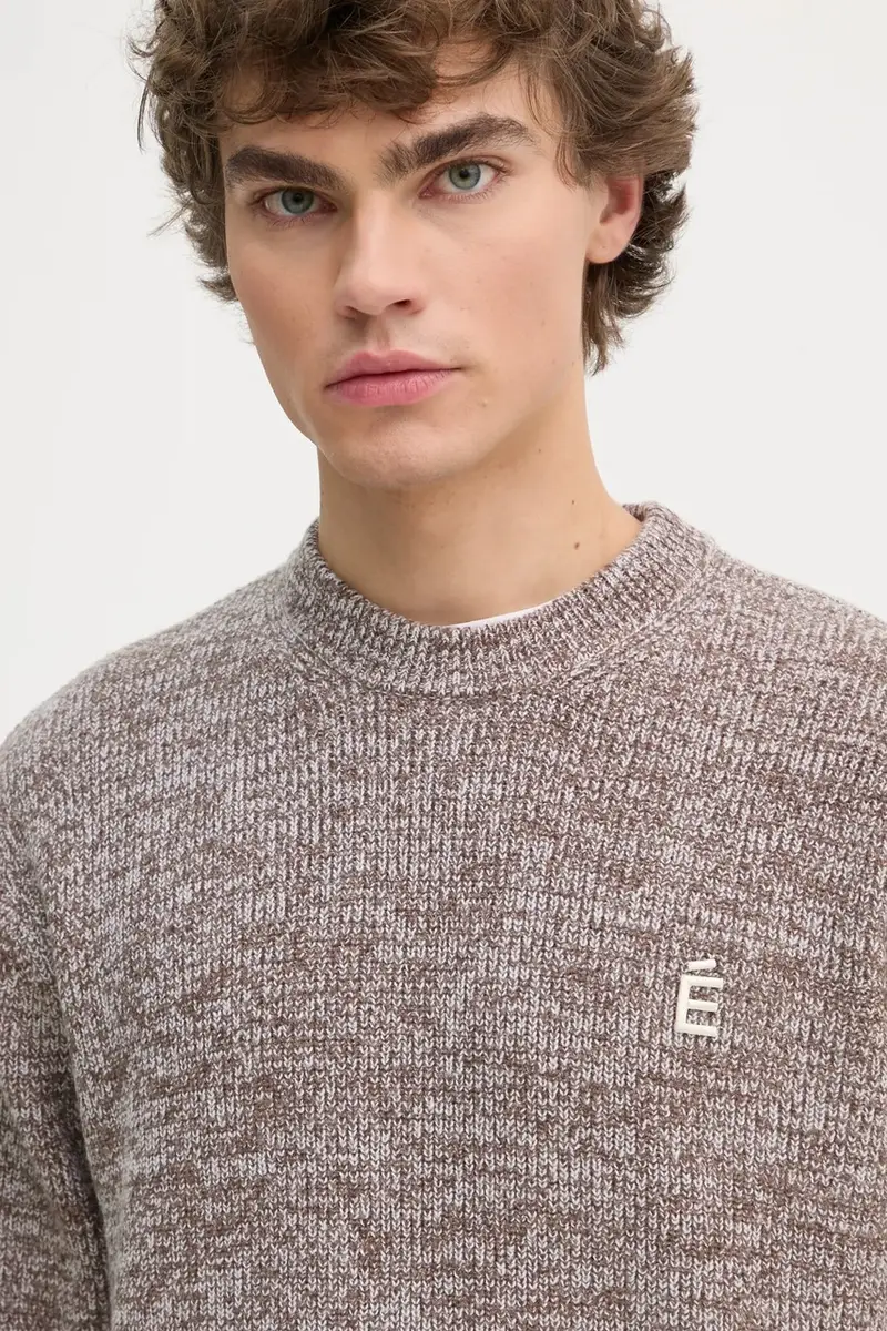 maglione in lana uomo colore beige H24MMKNI601 miniatura 4