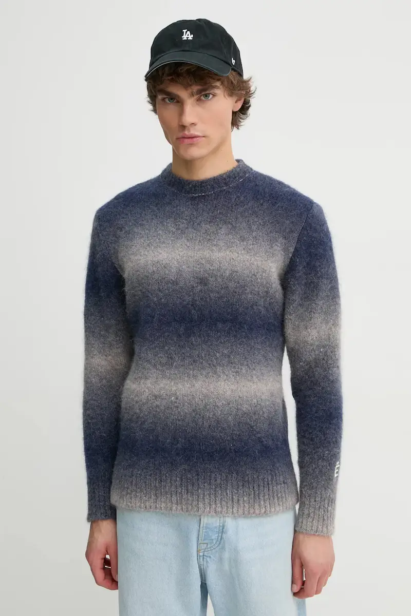 maglione in lana uomo colore blu navy H24MMKNI603