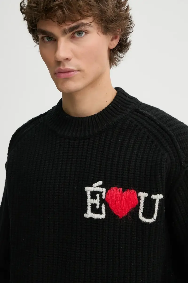 maglione in lana uomo colore nero H24MMKNI605 miniatura 4