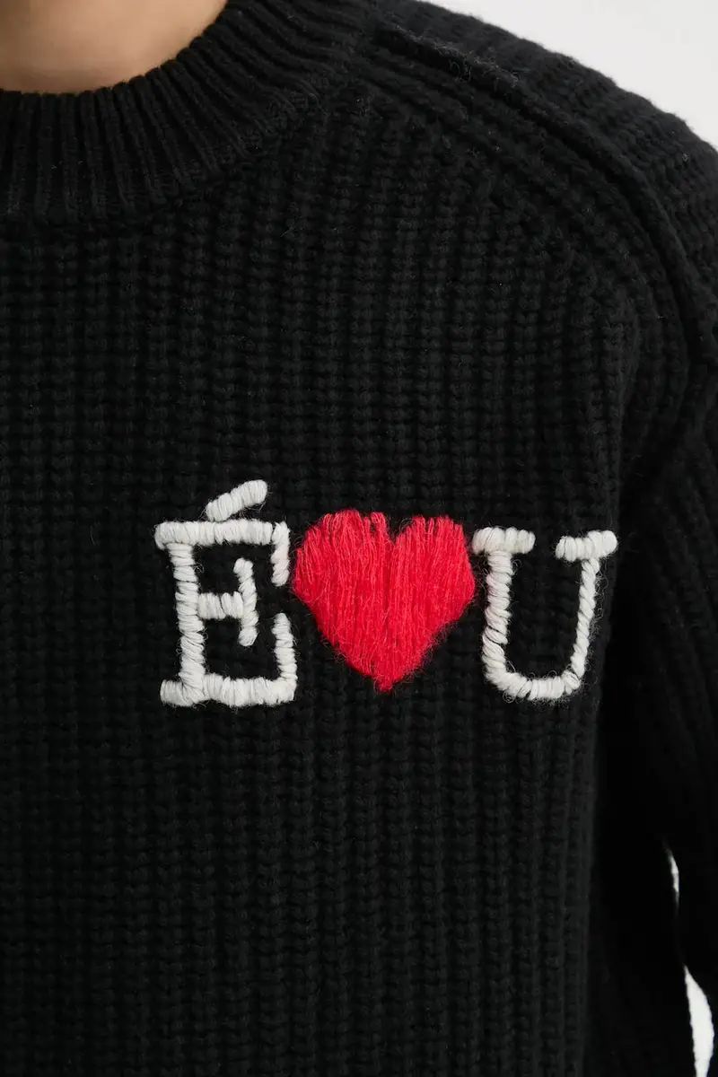 maglione in lana uomo colore nero H24MMKNI605 miniatura 5