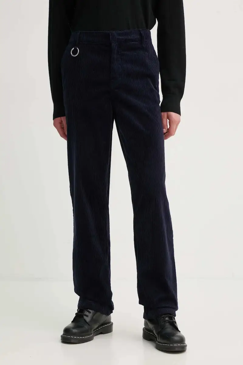 pantaloni in velluto a coste colore blu navy H24MMTRO463