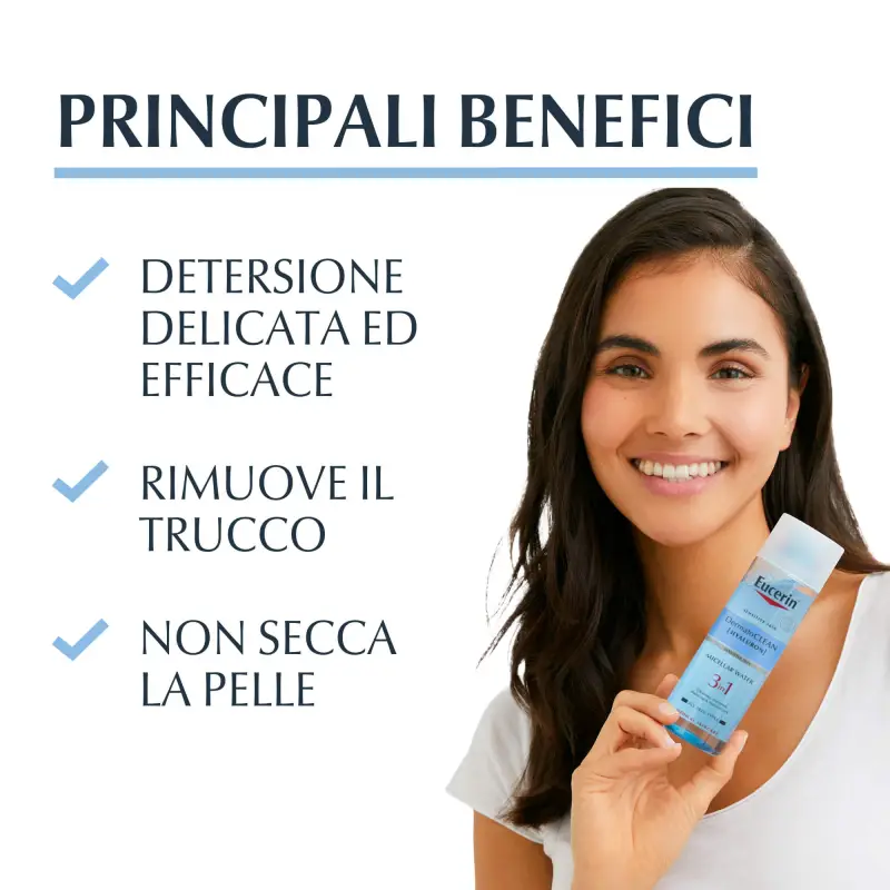 DermatoClean [Hyaluron] DermatoCLEAN Lozione Struccante Micellare 3 in 1 - Acqua micellare miniatura 2