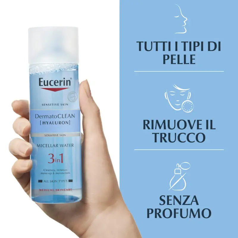 DermatoClean [Hyaluron] DermatoCLEAN Lozione Struccante Micellare 3 in 1 - Acqua micellare miniatura 3