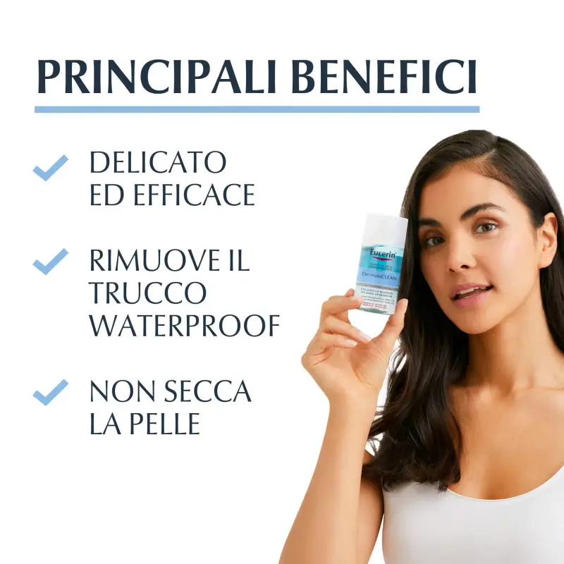 DermatoClean [Hyaluron] DermatoCLEAN Struccante per Occhi Waterproof - Struccante waterproof miniatura 2