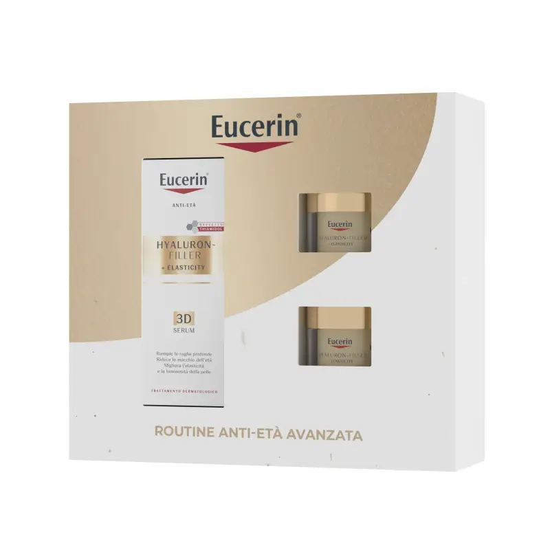 Hyaluron-Filler + Elasticity XMAS PACK ELASTICITY (3D Serum + Mini Crema giorno SPF15 + Mini Crema notte) - Trattamento viso effetto lifting