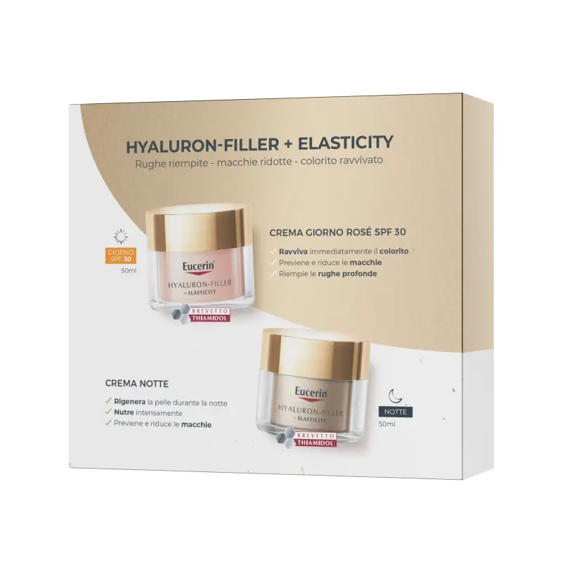 Hyaluron-Filler + Elasticity XMAS PACK ELASTICITY (Crema Giorno Rosé SPF30 + Crema Notte) - Crema antimacchie viso, Cofanetto antirughe miniatura 2