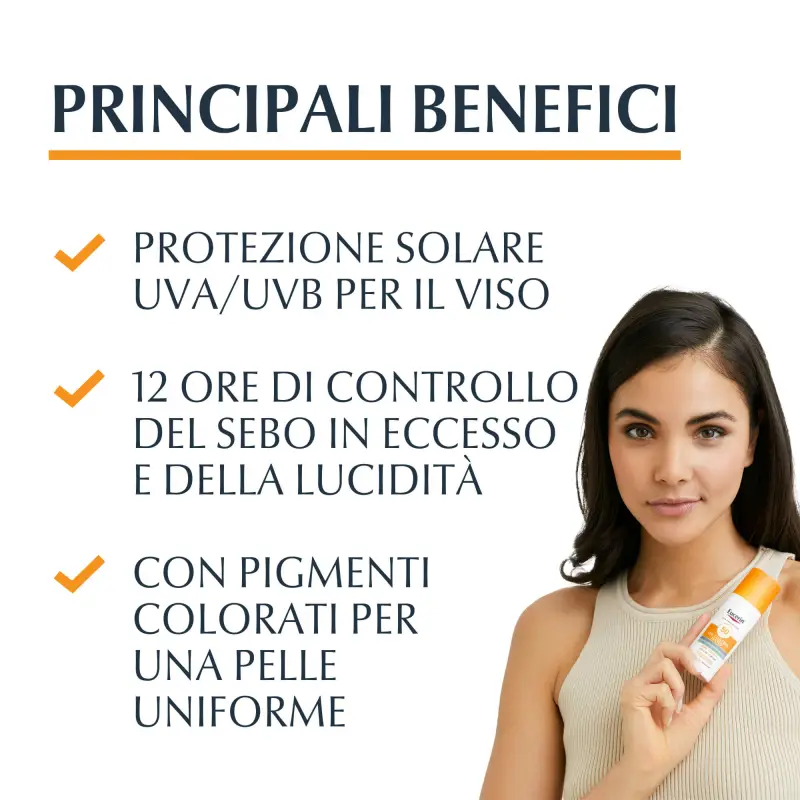 Sun Protection Oil Control Tinted Dry Touch Face Sun Gel-Creme SPF50+ - Crema colorata viso, Protezione solare viso miniatura 2