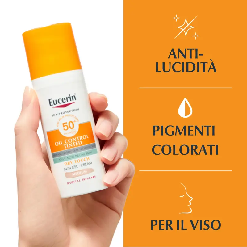 Sun Protection Oil Control Tinted Dry Touch Face Sun Gel-Creme SPF50+ - Crema colorata viso, Protezione solare viso miniatura 3