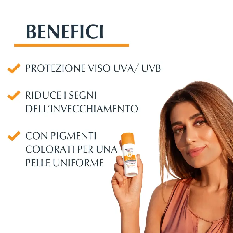Sun Protection Photoaging Control Tinted Face Sun Gel-Creme SPF50+ - Trattamento antietà pelli mature, Crema colorata viso, Protezione solare miniatura 2