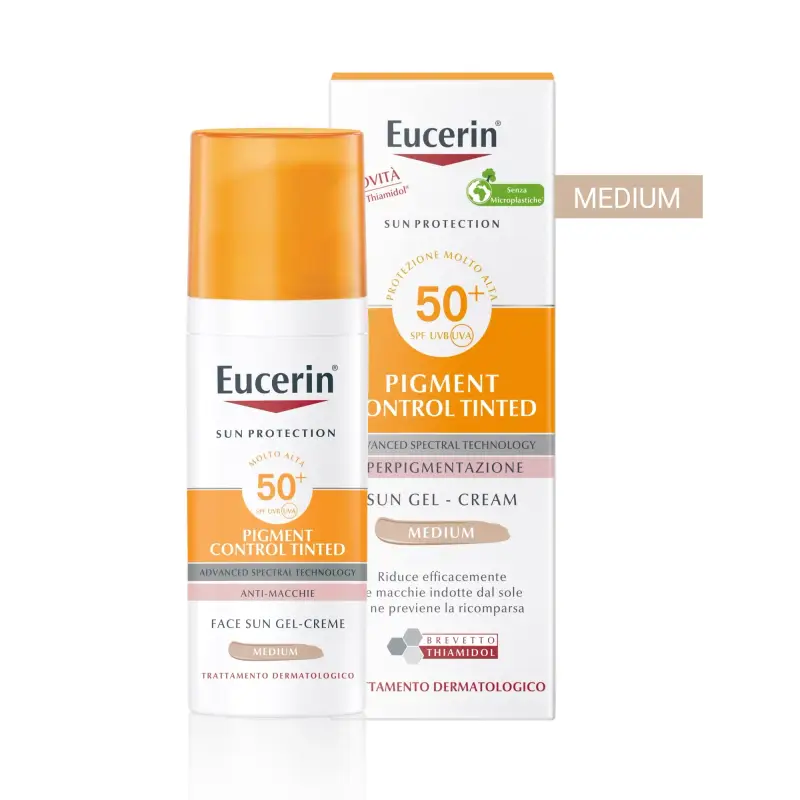 Sun Protection Pigment Control Tinted Face Sun Gel-Creme SPF50+ - Crema colorata viso,Protezione solare viso