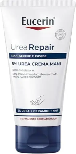Eucerin Urea Repair Crema Mani Rigenerante 5% 75 ml, Crema mani riparatrice e idratante 48h, Formula con Urea al 5% e