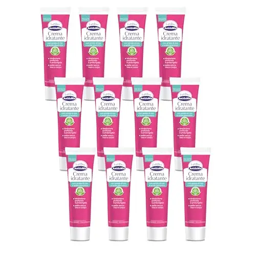 Euphidra - AmidoMio Crema Idratante con Amido di Riso e Acido Ialuronico, 12 Flaconi da 50ml, per un'Idratazione