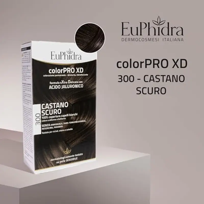 Euphidra - ColorPro XD 300, Castano Scuro, Colorazione Permanente con Acido Ialuronico, Idrata in Profondità, per un miniatura 2