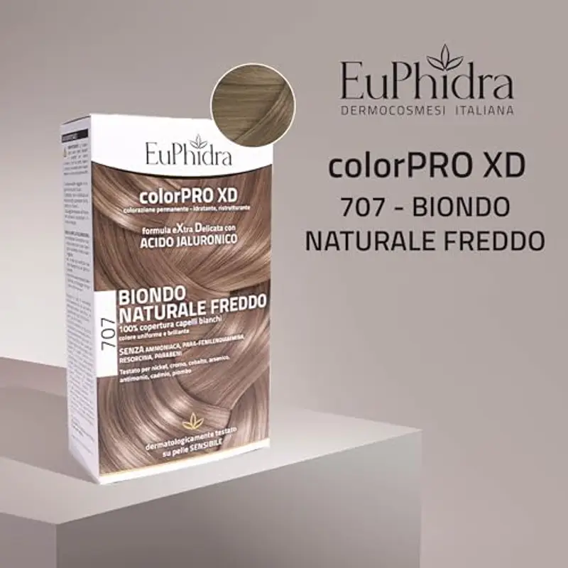 Euphidra - ColorPro XD 707, Biondo Naturale Freddo, Trattamento Idratante, Migliora la Morbidezza, Capelli Luminso e miniatura 2