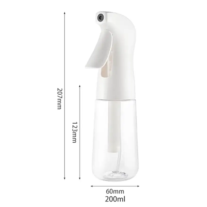 Eupneicu Bottigliette Spray 200Ml, Atomizzatore Ultrafine Continuo, Spruzzino Nebulizzatore Per Acconciature, Piante, Animali Domestici, Pulizia [Bianco] miniatura 2