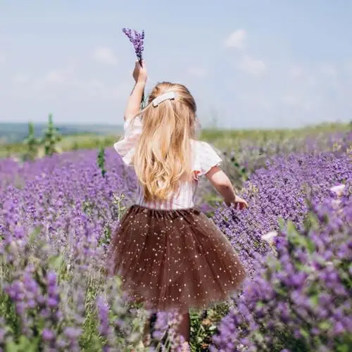 EUPSIIU 2 Pezzi Tutu Danza per Ragazze, Gonna Tulle Bambina con Paillettes Luccicanti, Tutus a 3 Strati, Costume miniatura 2