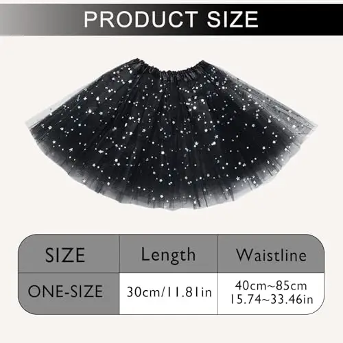 EUPSIIU Tutu Danza per Ragazze, Gonna Tulle Bambina con Paillettes Luccicanti, Tutus a 3 Strati, Costume Carnevale Festa miniatura 2