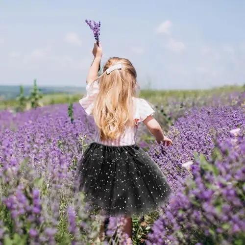 EUPSIIU Tutu Danza per Ragazze, Gonna Tulle Bambina con Paillettes Luccicanti, Tutus a 3 Strati, Costume Carnevale Festa miniatura 3