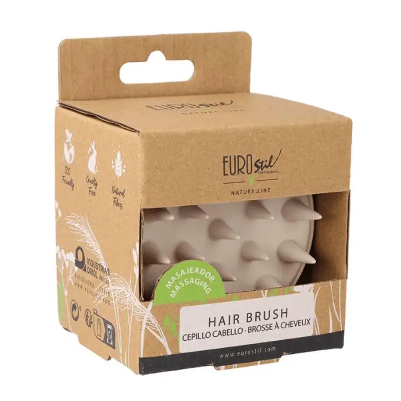 Spazzola per massaggio in gomma per capelli Eurostil 1un