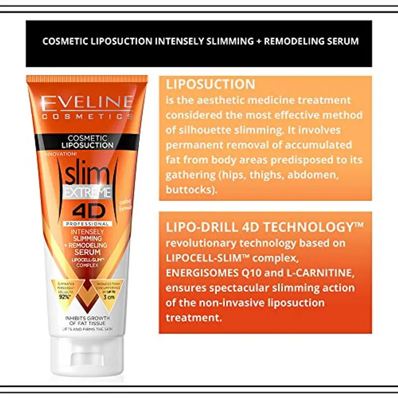 Eveline Cosmetics Slim Extreme 4D Siero Snellente e Rimodellante Intensivo con Tecnologia LIPO-DRILL 4D - 250ml miniatura 3