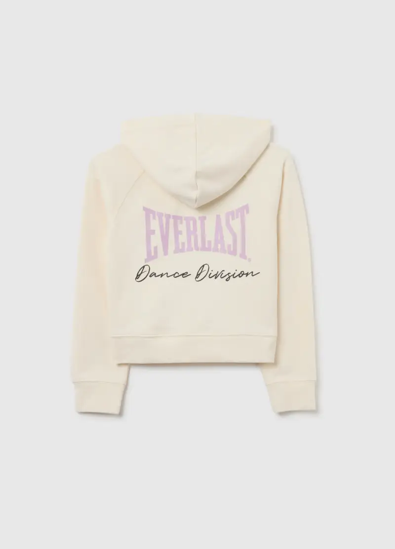 Felpa Bianca Con Cappuccio E Stampa Everlast, Bambina, Beige miniatura 2